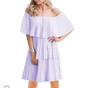 NWT Lilac Purple Chiffon Ruffle Dress